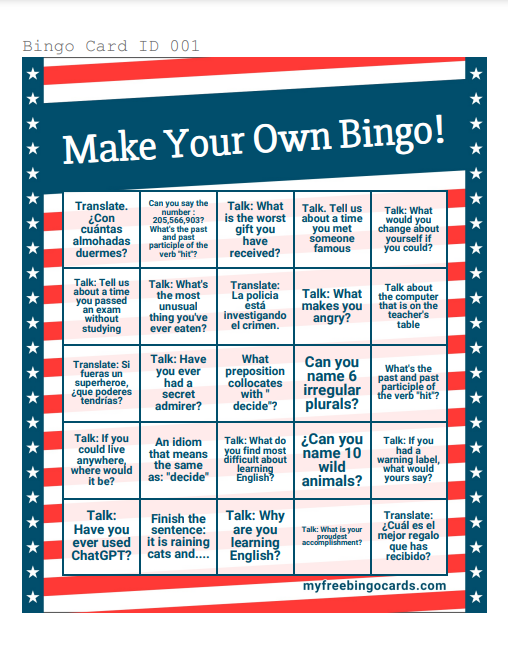 Let's Play Bingo! Bora jogar em inglês? 